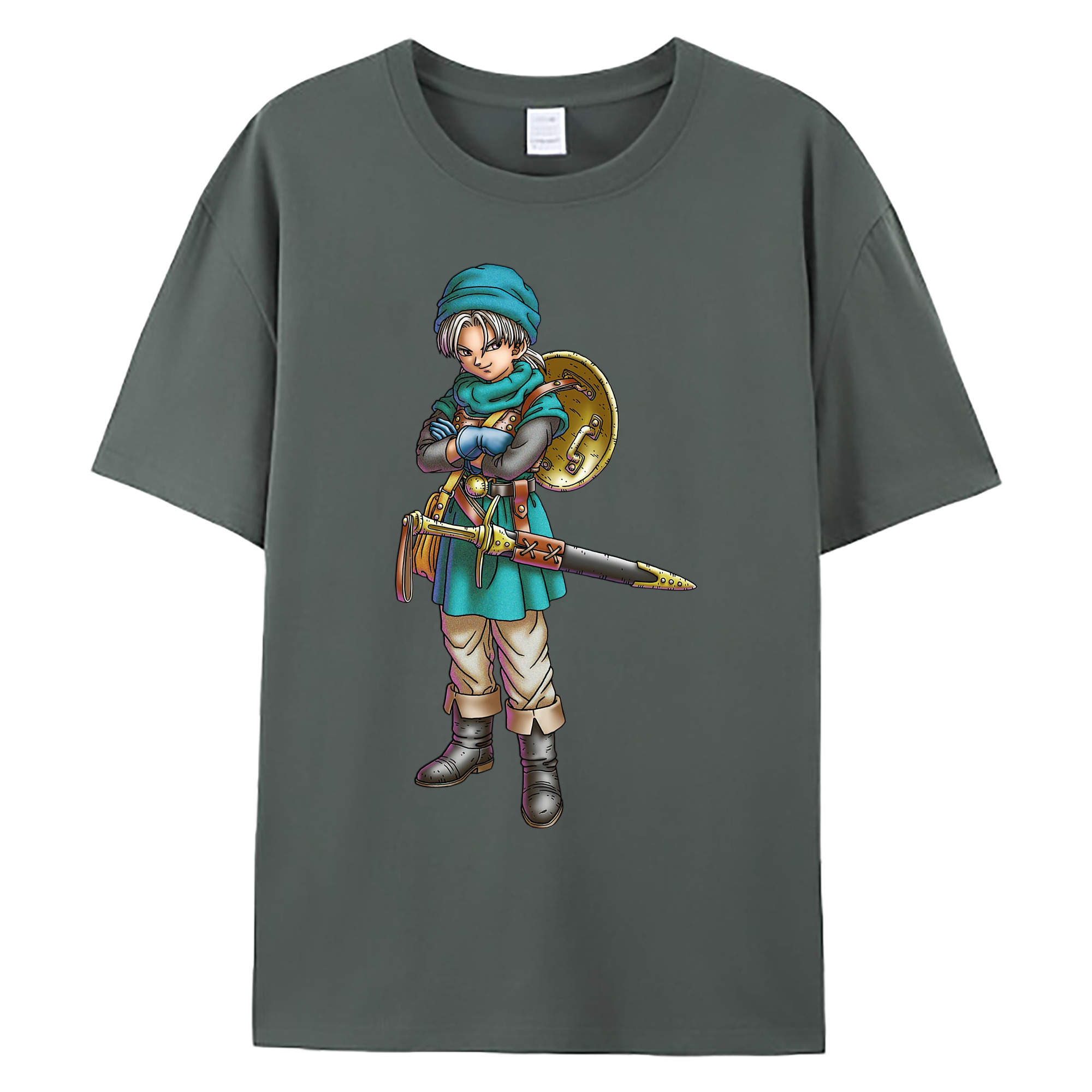 （画像用） ドラゴンクエスト Doragon Kuesuto Dragon Quest 綿100％ メンズ半袖Tシャツ｜肌触りやわらか＆通気性
